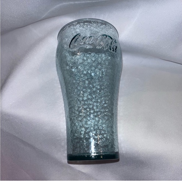 Vintage Pebbled Plastic Coca Cola Embossed Logo Glasses 6.5 Inch Tall Coke - Picture 12 of 16